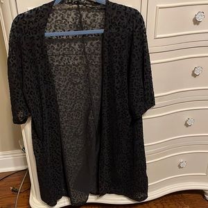 Black leopard coverup or tunic
